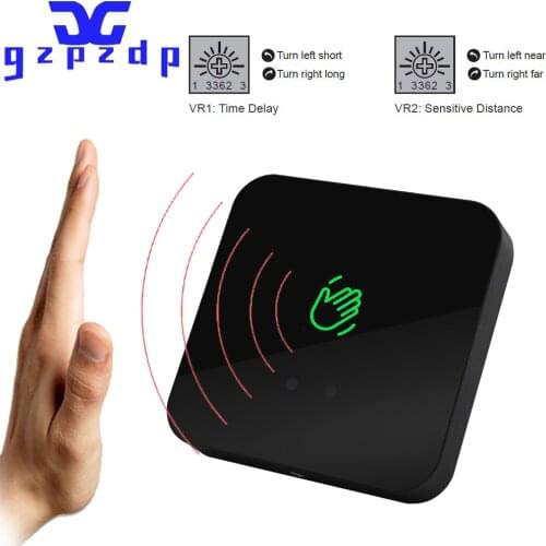 DC12V 24V Surface Infrared Sensor Switch No Touch Contactless Switches Door Release Exit Button with LED Indication