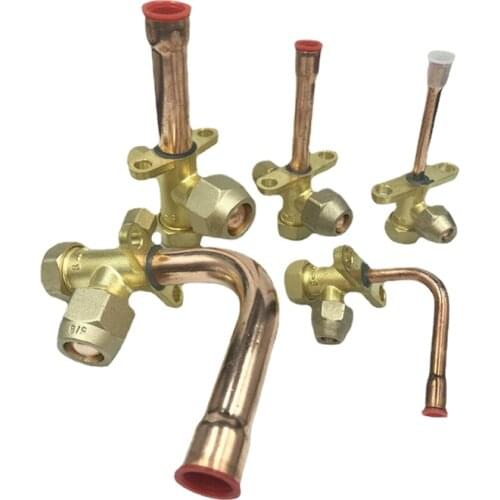 Fit 1/4" 3/8" 1/2" 5/8" 3/4" 7/8" OD Copper Tube 3 Ways Angle Stop 3 Way Valve Fitting For Air Conditioner