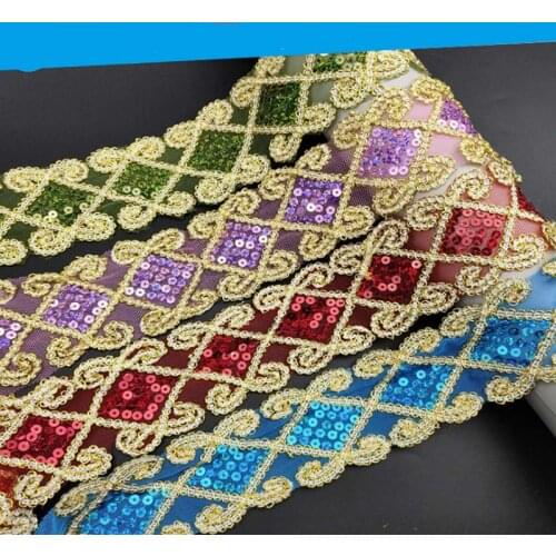 MESH African Antique Embroidered Lace Wedding Dress Hem Ethnic Style Shoe Material And Clothing Accessories 02