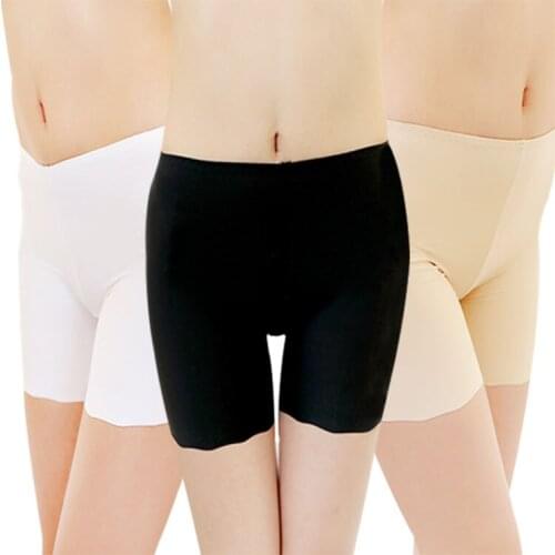 Women Boyshorts Pants Ice Silk Seamless Short Women Five Minutes Black Silk Safety Pants Women Silk Ice Safety Underwear Boxer