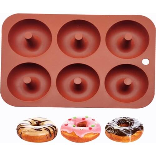 Silicone 6 Donut Maker 3D DIY Baking Pastry Cookie Chocolate Mold Muffin Cake Mould Dessert Handmade kitchen Decorating Tools