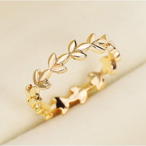 JK Stylish Women Finger Rings Leaves Band Design for Party Daily Wear Female Fashion Jewelry Hot Sale Girls Knuckle Rings