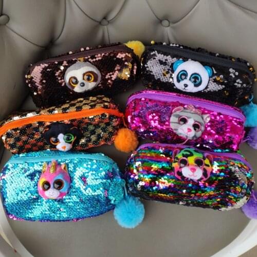 Student pencil box pen bag unicorn leopard cat panda sloth wristlet wallet soft toys kids toys gift good quality cute