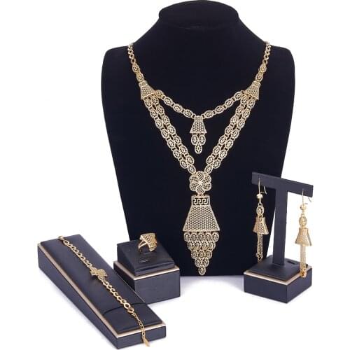 Middle East style wedding jewelry set for women Saudi Arabia jewelry set Egypt copper high quality arab jewelry set