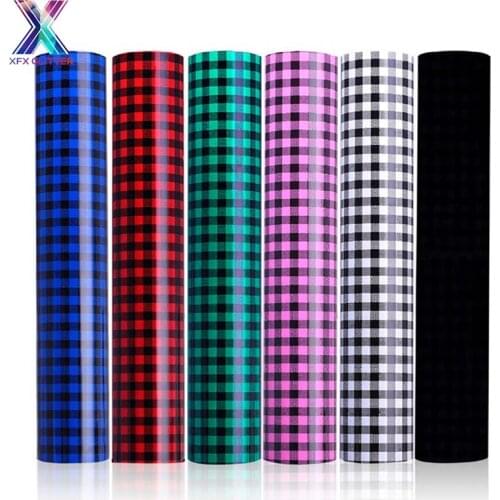 XINFANGXIU HTV 25x150cm Cricut Plaid Pattern Htv Heat Transfer Vinyl Iron on Arhiky Heat Transfer Vinyl Film Heat Transfer Vinyl