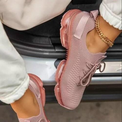 Women Sneakers Platform Shoes Solid Fashion 2020 Casual Femme Shoes Plus Size Comfort Lace Up Ladies Sports Mesh White Sneaker
