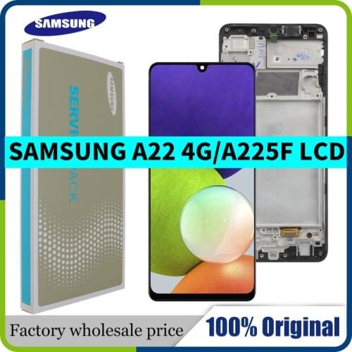 6.4" New Original AMOLED For Samsung Galaxy A22 4G A225F A225F/DS A225M LCD Display Touch Screen Digitizer Assembly Replacement