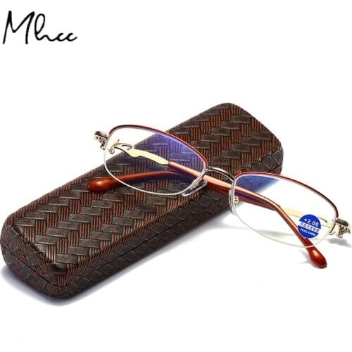 +1.0~+4.0 Anti Blue Light Flower Reading Glasses Half Frame Prebyopia Spectacles Hyperopia Eyeglasses Women Luxry Brand Design