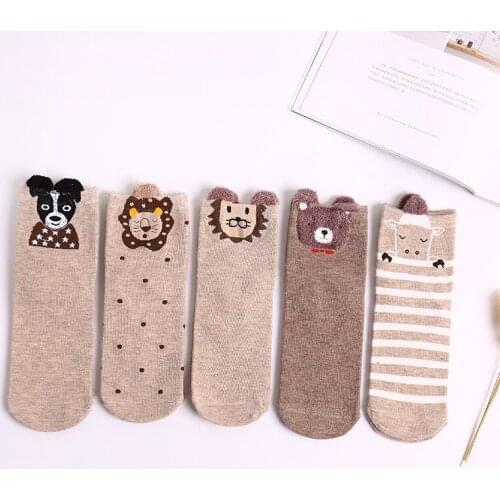 1 Pair of New Cartoon Middle Tube Womens Cotton Socks Trend Socks Fresh, Lovely, Comfortable and Breathable Girl Socks