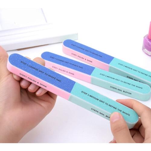 1PC Sponge Nail File Buffer 7 sided Professional Nail Sanding Tools Pedicure Nail Polish Remover for Gel Polish Manicure Tool