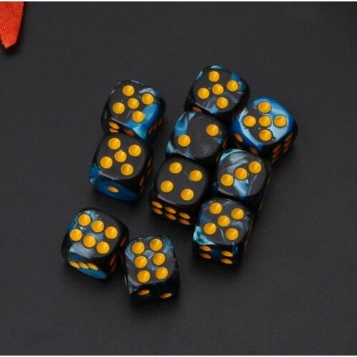 10pcs Six Sided 12mm Transparent Cube Round Corner Portable Table Playing Games