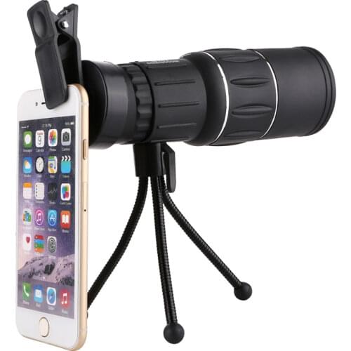 16X Telescope Zoom Lens Monocular Mobile Phone Camera Lens for iPhone Samsung Smartphones Wide Angle for Camping Hunting Sports