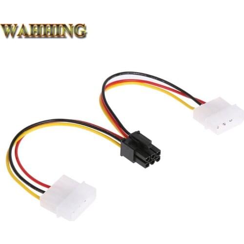 2pcs New 2 x Molex To PCI-E Power Adapter 4Pin 4 Pin 6 Pin 6Pin Graphics Video Card Converter Cable HY261
