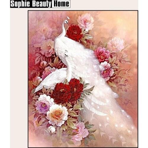 2018 Rushed Diy Diamond Painting Cross Stitch Needlework Mosaic Embroidery Peacock Pictures Of Rhinestone Hobbies And Crafts