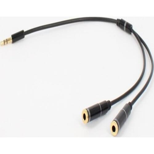 3.5mm Stereo Earphone Audio Y Splitter Jack 1 Female to 2 Male Adapter Cable Convenient Headphone Audio Line 3.5mm 1 to 2 Cable
