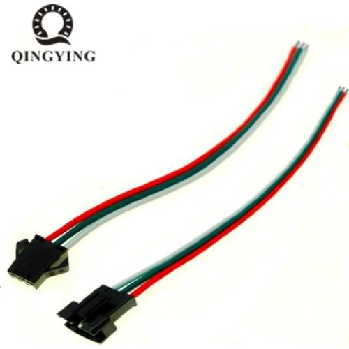 50set 3pin JST SM Connector 15cm Male And Female Wire Plug For WS2812B LED Strip Connecting