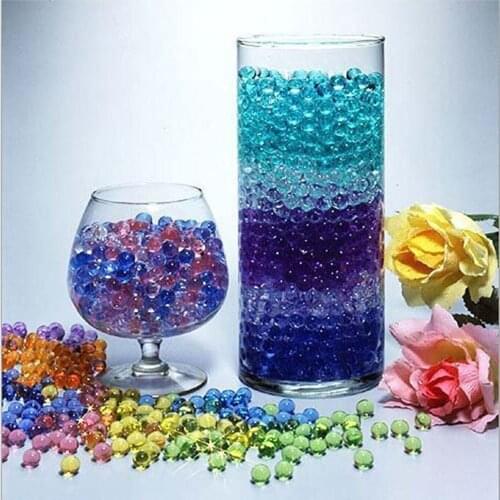 500pcs Water Plant Flower Jelly Crystal Soil Mud Water Pearls Gel Beads Balls Decoration Vase Crystal Planting Seedlings Crystal