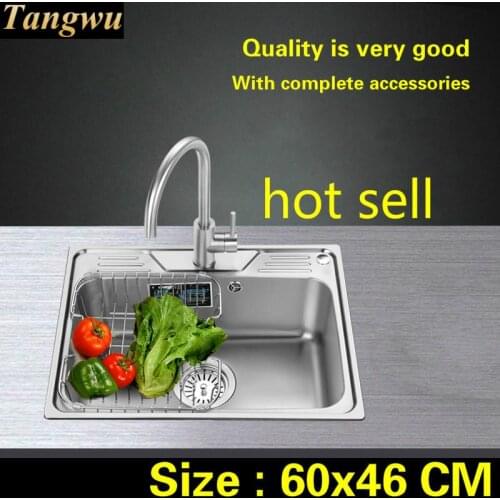 Free shipping Household standard Kitchen sink durable food grade stainless steel hot sell 60x46 CM
