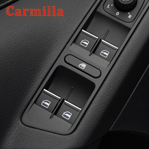 Carmilla for Skoda Kodiaq 2017 - 2020 Car Window Lift Switch Button Sequin Trim Sticker Cover Auto Interior Accessories Styling