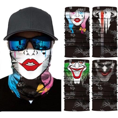 Digital 3D outdoor sport cycling seamless magic turban skull bund chicken suntan weistband foulard mask