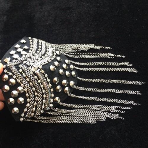 Handmade H0328A epaulette badge party tassel brooch epaulet /epaulettes spikes suit blazer accessories shoulder board knot