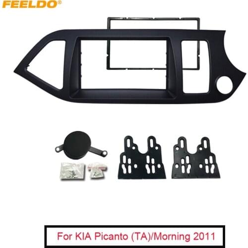 FEELDO Car Stereo Radio Fascia Frame for KIA Picanto (TA)/Morning 2Din Dash Installation Refitting Mount Panel Trim Kit