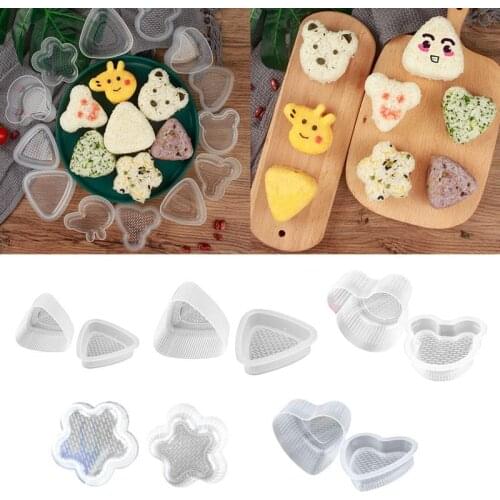 DIY Sushi Mold Plastic Rice Ball Press Mould Japanese Bento Sushi Onigiri Maker Kitchen Homemade Sushi Tools Accessories