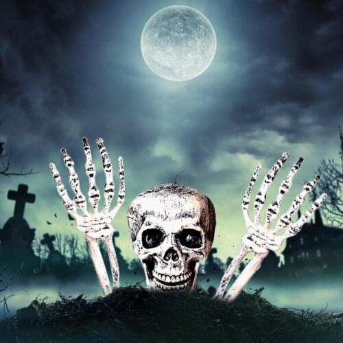 Halloween Outdoor Scary Skeleton Stakes Halloween Face Hand Lawn Stakes Yard Decor