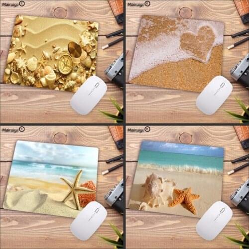 Mairuige Beach Sand Water Beautiful Scenery Laptop Computer Mousepad Size for 18x22cm 20x25cm Gaming keyboard Mousepads