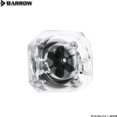 BARROW Water Flow Velocity Meter / Water Cooler System Transparent 5V 3PIN / 12V 4PIN Header RGB connect to AURA SYNC