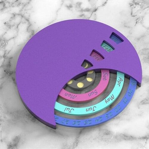 Moon Calendar Epoxy Resin Mold Calendar Hanging Plate Silicone Mould DIY Crafts Home Wall Decoration Casting