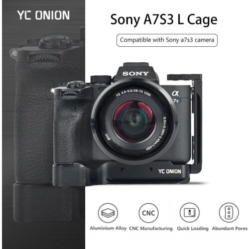Aluminum Alloy Camera Cage for Sony A7S3 Cage Quick Install Plate A7S3 L-Bracket