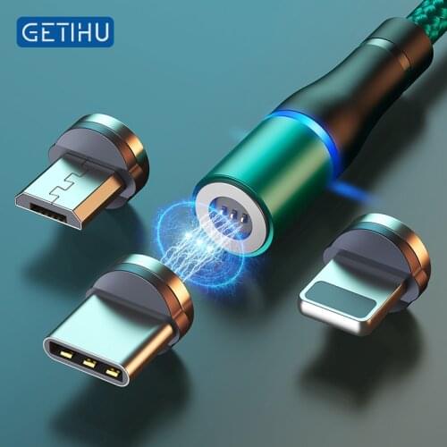 GETIHU Magnetic Cable Fast Charging Micro USB Type C Magnet Phone Charger Cord For iPhone 12 11 Pro X XR Xs Max Xiaomi Samsung
