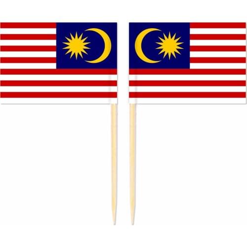 Malaysia Toothpick Flag 3.5X2.5CM Cake Topper Party Cupcake Wedding Baby Shower Supplies Lovely Baking Dessert Decorations
