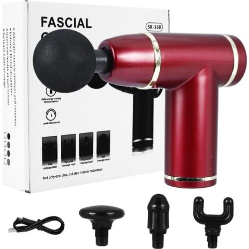 Mini LCD Display Massage Gun Deep Muscle Relaxation Pain Relief Weight Loss Shaping Massage Exercise USB Vibrating Massager Tool