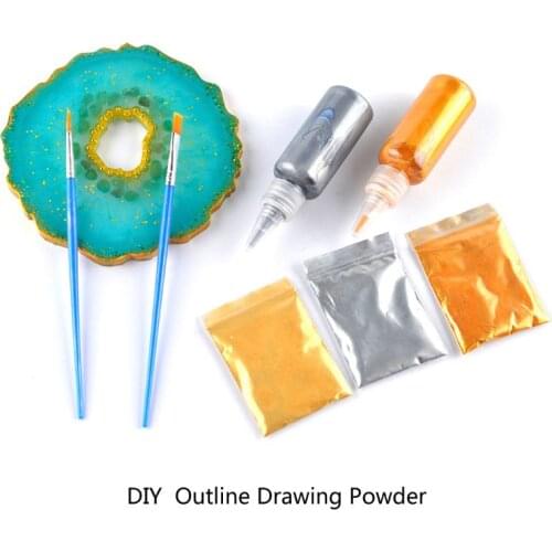 Metallic Resin Art Pigment Outline Drawing Paste Golden Colorant Jewelry Making
