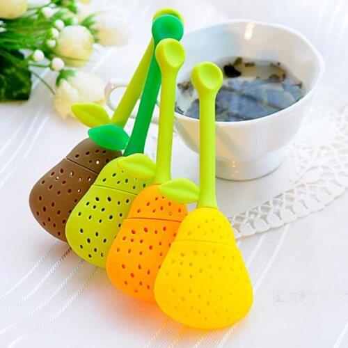 Reusable Silicone Tea Infuser Creative Pear Shaped Funny Herbal Tea Bag Reusable Coffee Filter Diffuser Strainer Tea Accessories