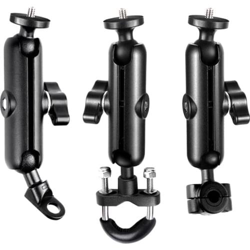 Upgraded Handlebar Fixing Bracket for Go pro Hero 9 Motorcycle Rearview Mirror Screw Holes Stand Holder for Go pro Hero 9 Black