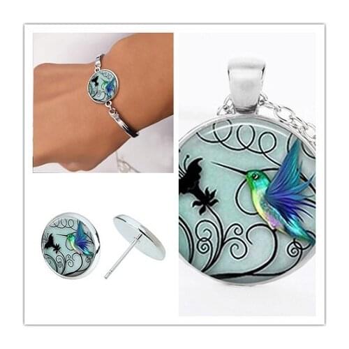 Hummingbird Set Woodpecker animal pendant Necklace small Bird Bee peace pigeon set Free bird lucky necklace Jewelry