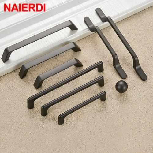 NAIERDI Solid Zinc Alloy Gray Cabinet Handles for Furniture Drawer Knobs Cabinet Pulls Decorative Home Decor Hardware