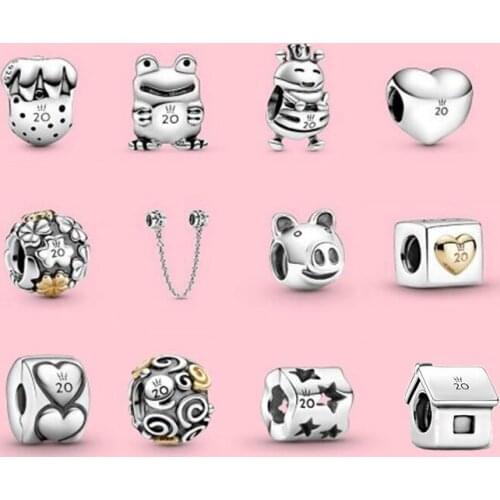 2020 New Edition S925 Silver Limited Edition 20th Anniversary Frog, Bee, Strawberry Pendant Diy Original Female Classic Jewelry