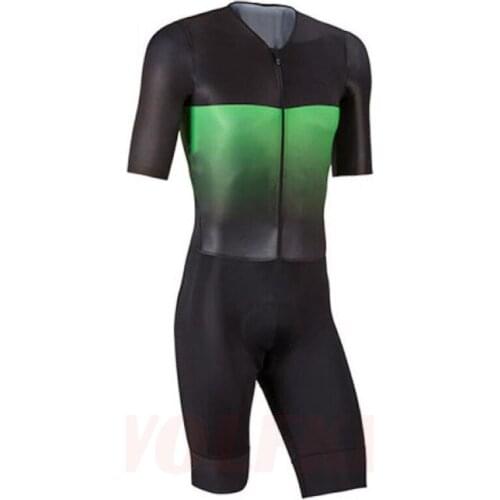 New 2020 Men black green Mountain Road bike one piece cycling clothing Quick Dry 3 back pockets cycling skinsuit ropa bodysuit