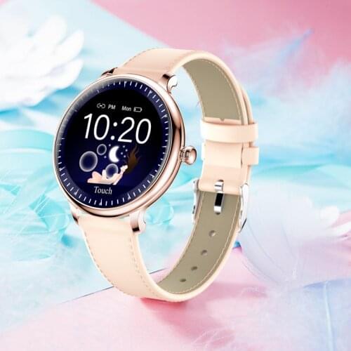 NY12 Stylish women smart watch Round Screen smartwatch for Girl Heart rate monitor compatible For Android and IOS