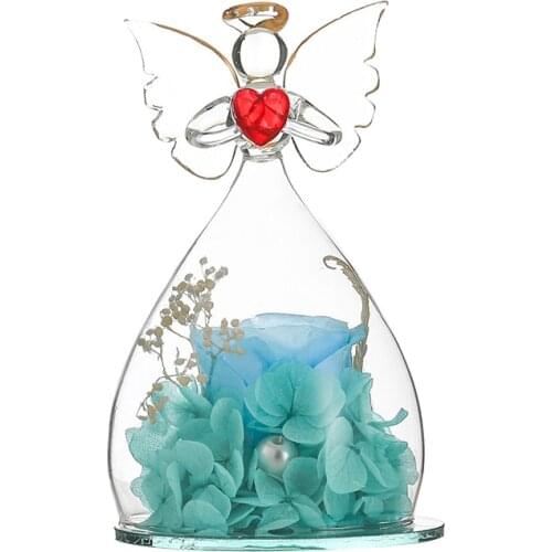 Gifts for Women Preserved Red Rose In Angel Glass Cover with Box Wedding Eternal Flowers Birthday Valentine Day Gift for Girls