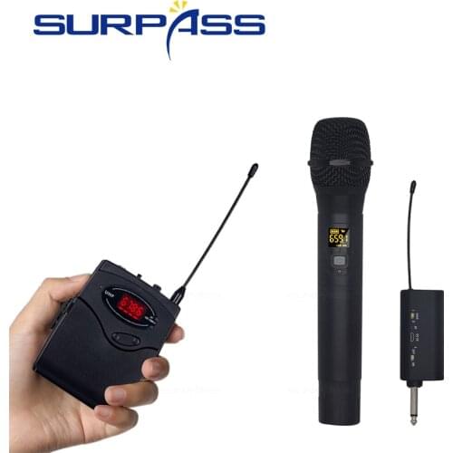Professional studio microphone wireless UHF Headset Mic System and Speakers Handheld Karaoke microphone Transmitter Sets