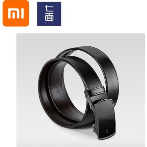 Youpin qimian 100% Leather Mens belt leather automatic buckle layer leather business casual simple belt