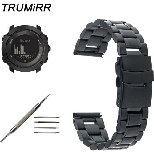 Stainless Steel Watchband +Tool for Suunto 9 / Ambit 3 Vertical / Spartan Sport HR Watch Band Safety Buckle Strap Wrist Bracelet