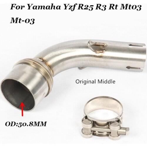 Slip-on for yamaha r3 r30 mt03 r25 exhuast medium connection pipe exhaust muffler adapter 51mm connection pipe