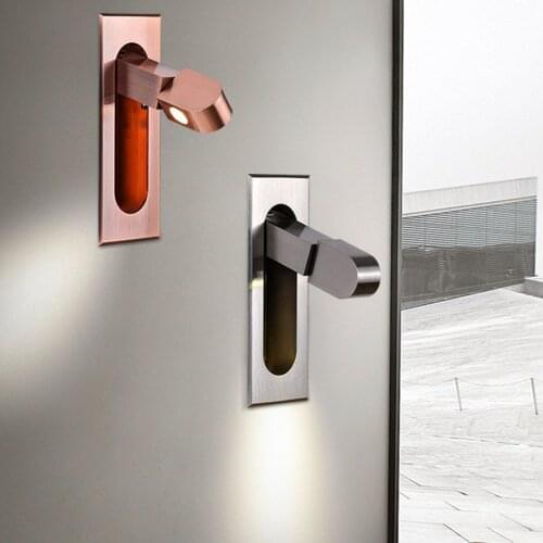 3W Modern Rotatable LED Wall Light Recessed Bedroom Bedside Wall Lamp Dining Living Room Corridor Restuarant Hotel Reading Light