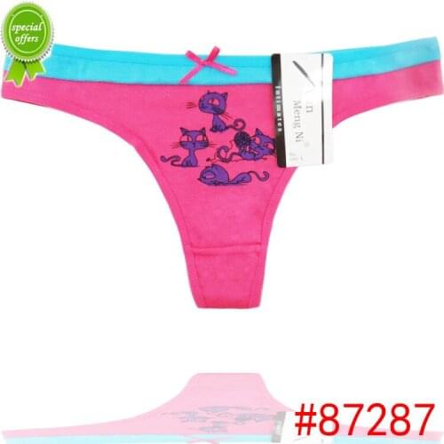 Cotton multi-color Sexy cozy comfortable Lace Briefs thongs women Underwear panties Lingerie for women 1pcs 87287